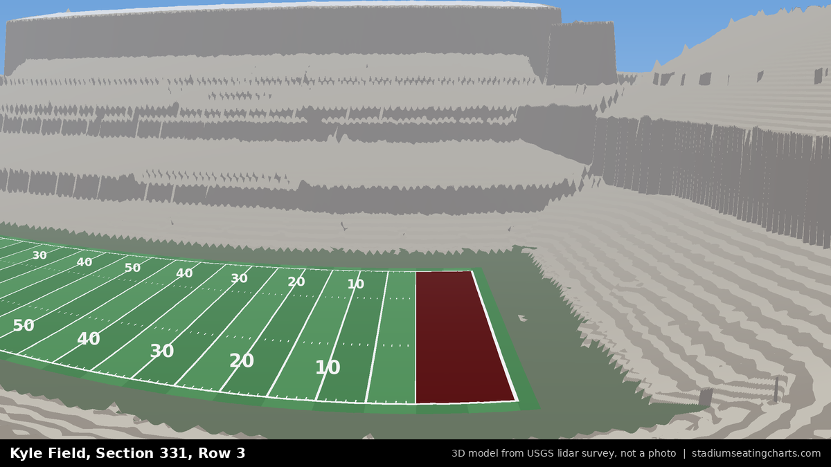 View from Kyle Field Section 331, Row 3, looking toward the field