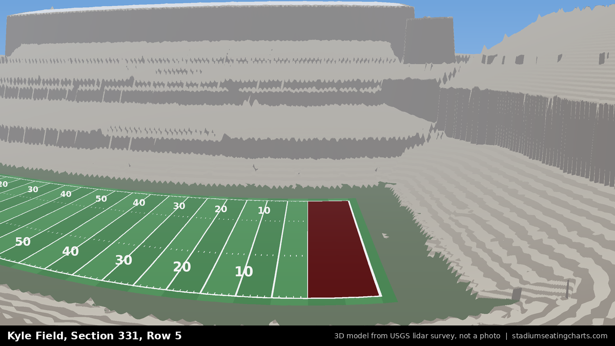 View from Kyle Field Section 331, Row 5, looking toward the field