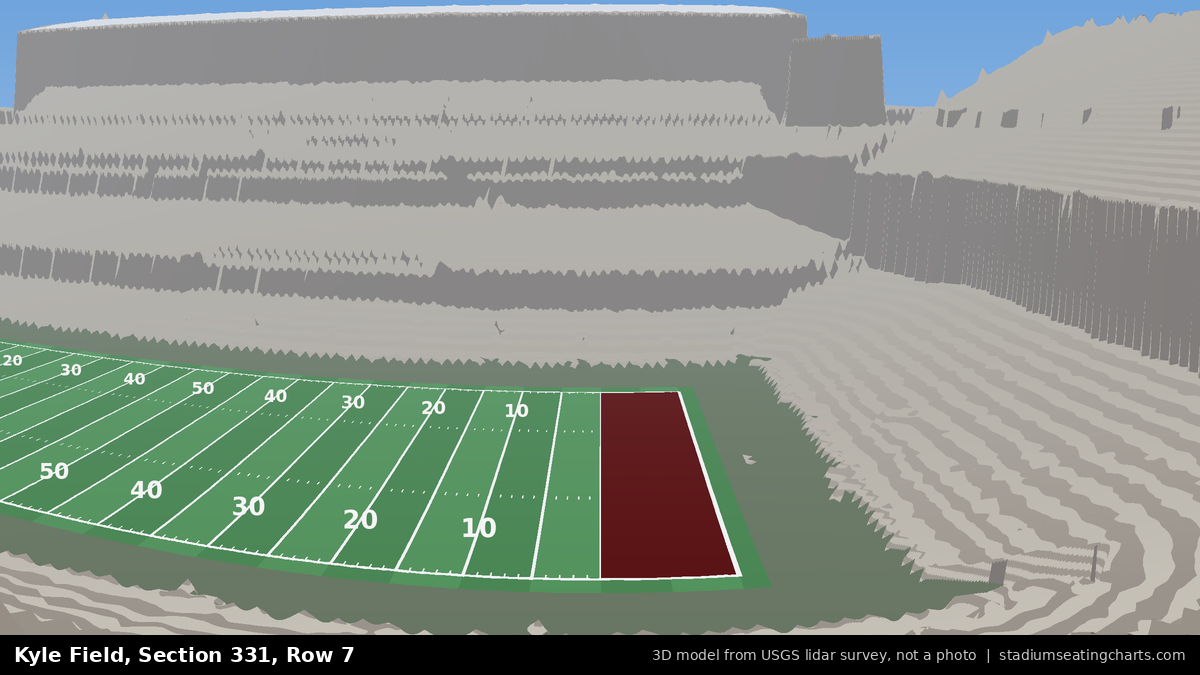 View from Kyle Field Section 331, Row 7, looking toward the field