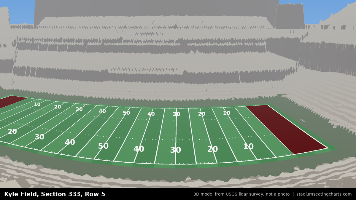 View from Kyle Field Section 333, Row 5, looking toward the field