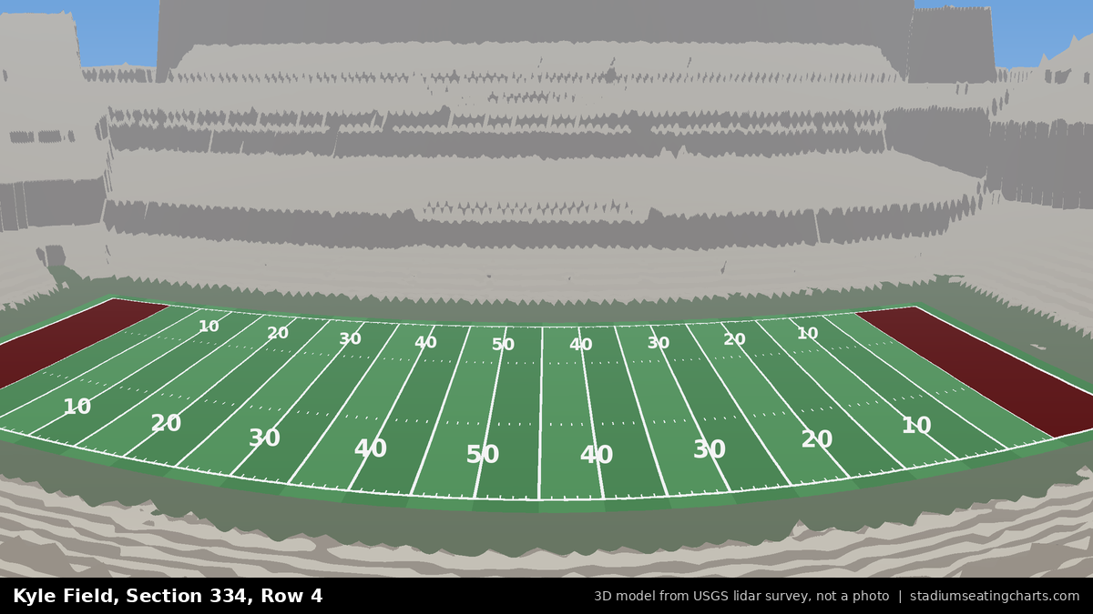 View from Kyle Field Section 334, Row 4, looking toward the field