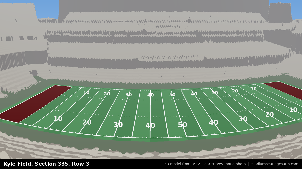 View from Kyle Field Section 335, Row 3, looking toward the field