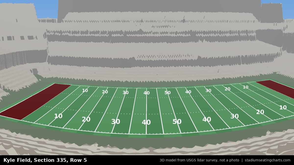 View from Kyle Field Section 335, Row 5, looking toward the field