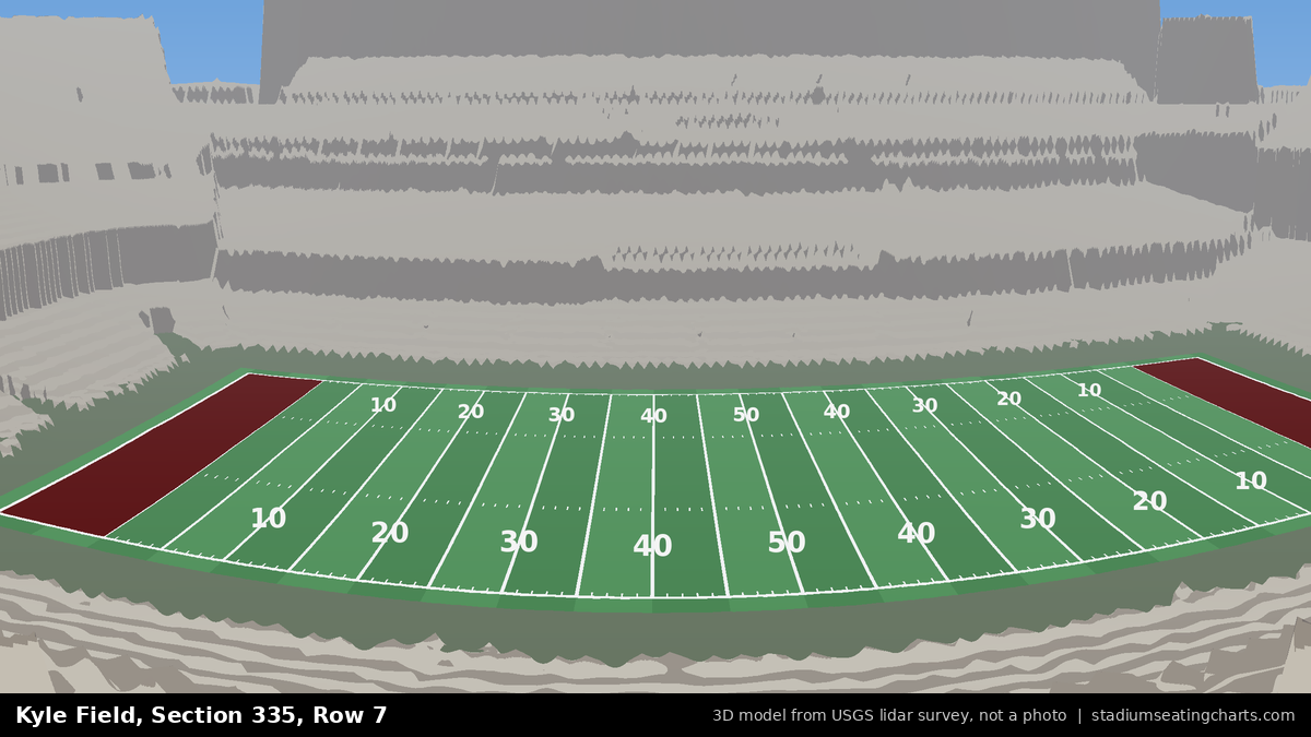 View from Kyle Field Section 335, Row 7, looking toward the field