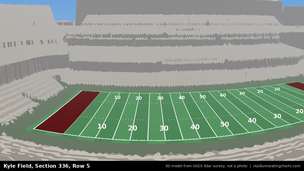View from Kyle Field Section 336, Row 5, looking toward the field