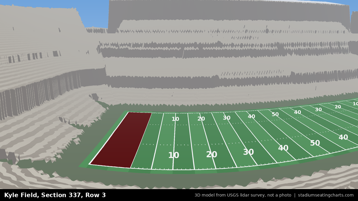 View from Kyle Field Section 337, Row 3, looking toward the field