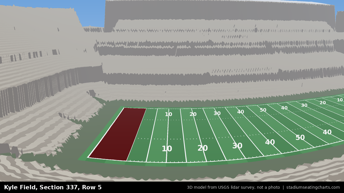 View from Kyle Field Section 337, Row 5, looking toward the field