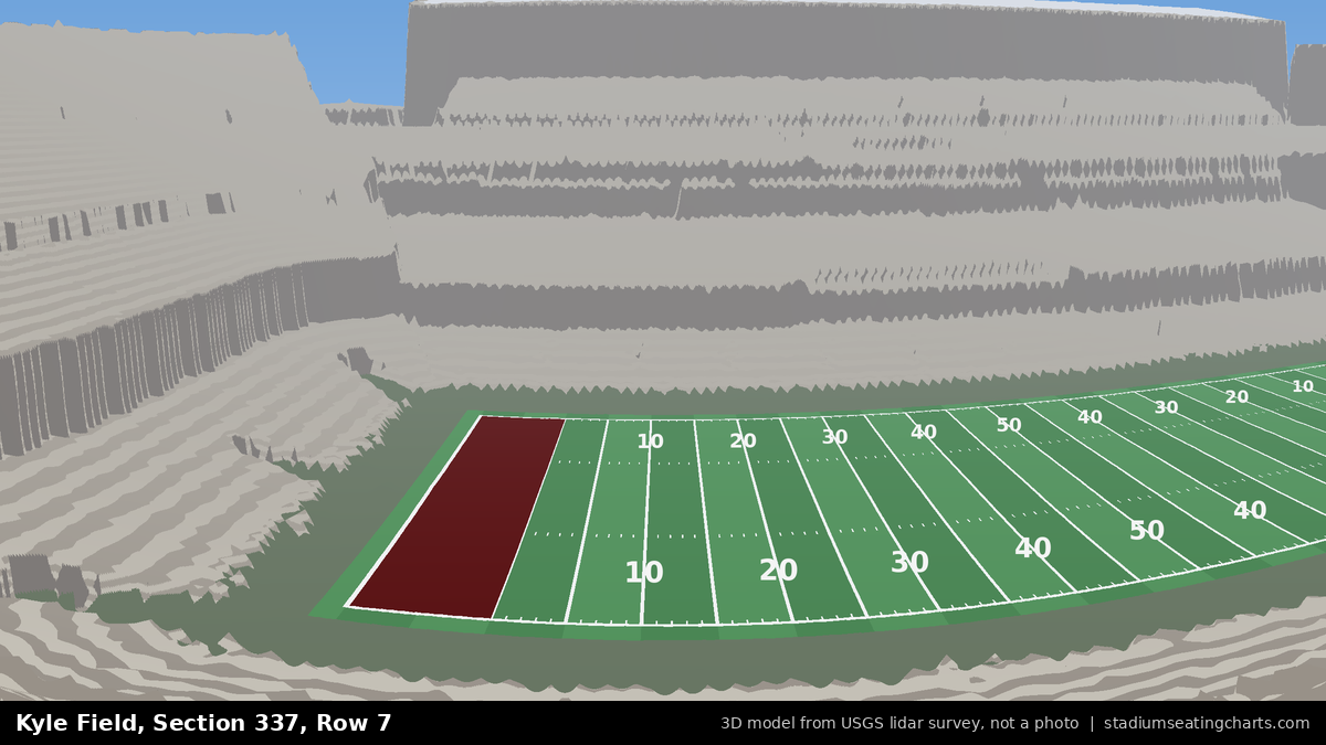 View from Kyle Field Section 337, Row 7, looking toward the field