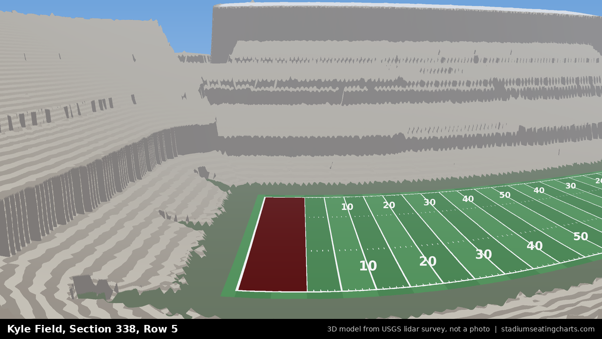 View from Kyle Field Section 338, Row 5, looking toward the field