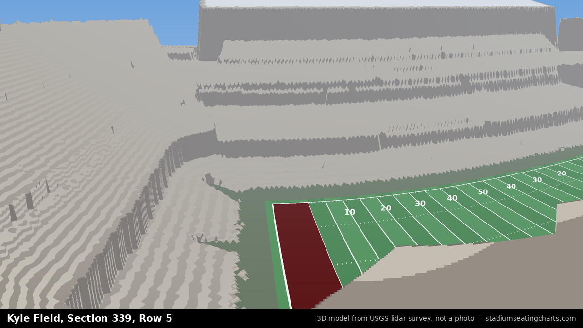 View from Kyle Field Section 339, Row 5, looking toward the field