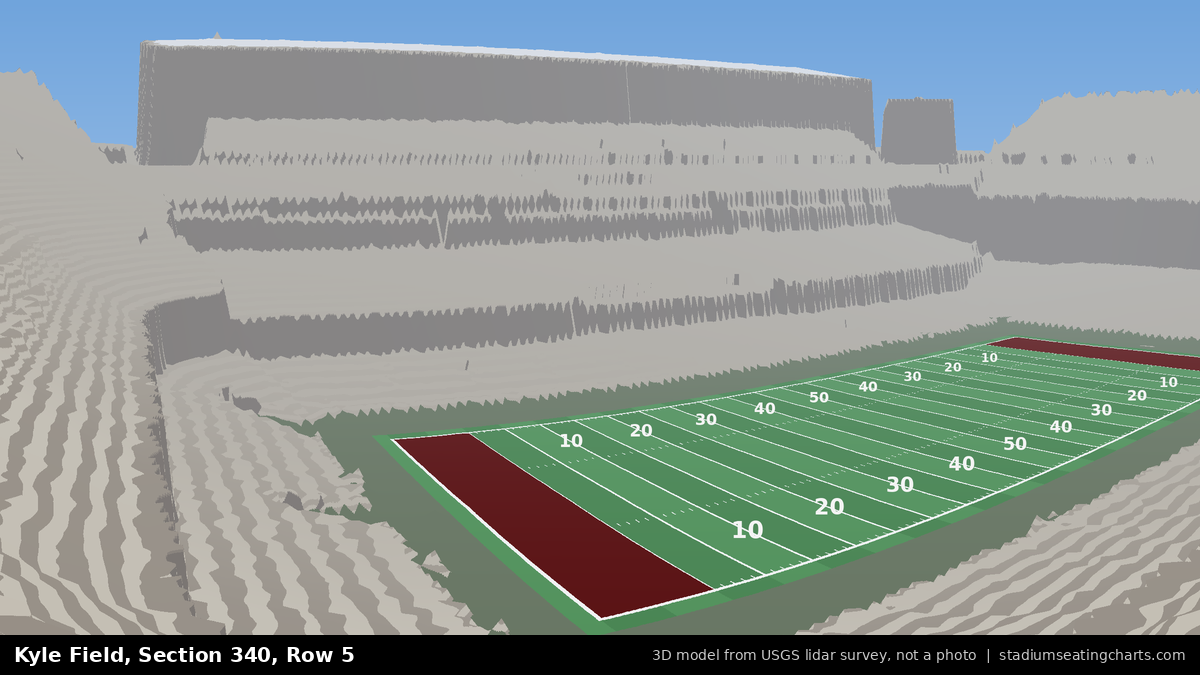 View from Kyle Field Section 340, Row 5, looking toward the field