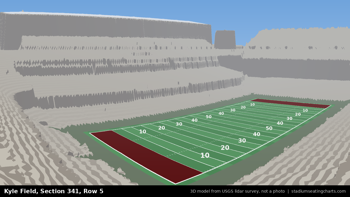 View from Kyle Field Section 341, Row 5, looking toward the field