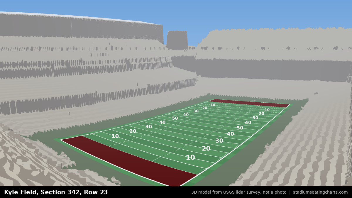View from Kyle Field Section 342, Row 23, looking toward the field