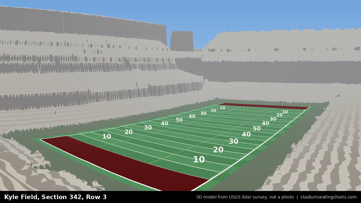 View from Kyle Field Section 342, Row 3, looking toward the field
