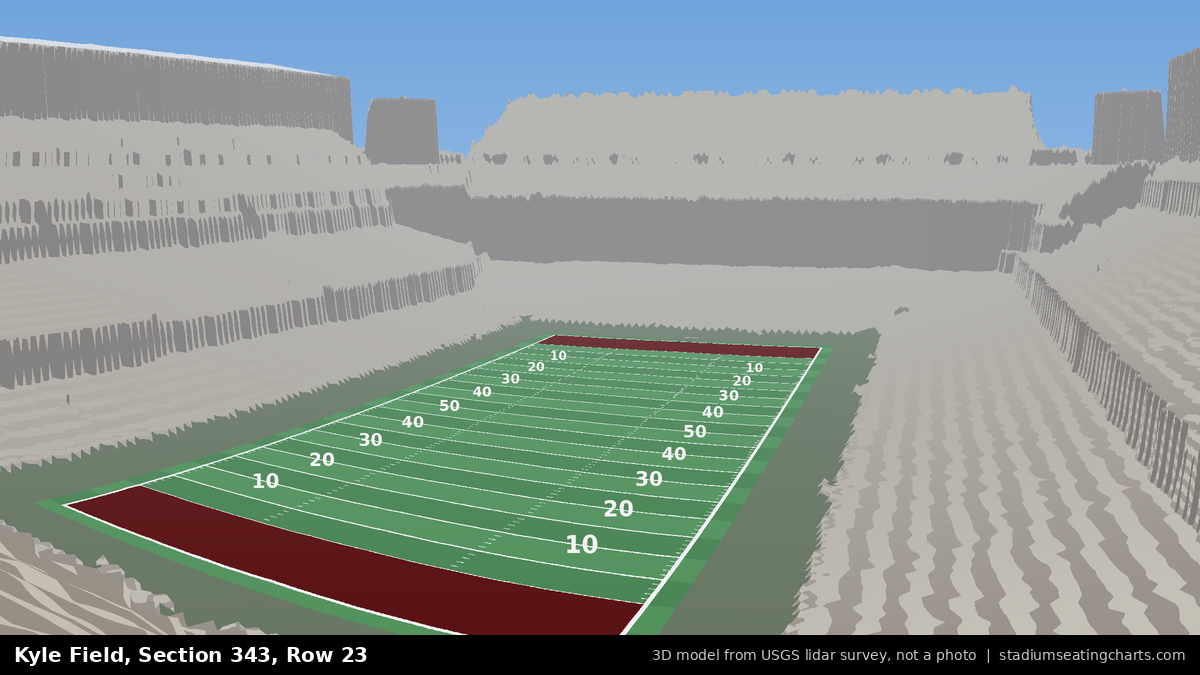 View from Kyle Field Section 343, Row 23, looking toward the field