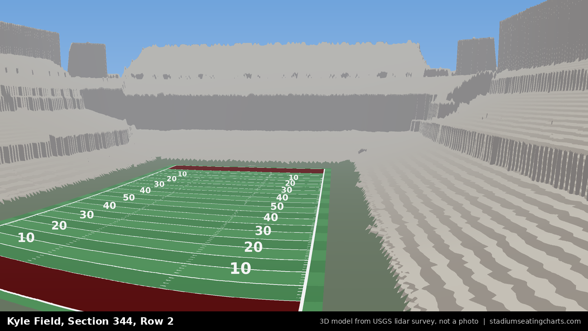 View from Kyle Field Section 344, Row 2, looking toward the field