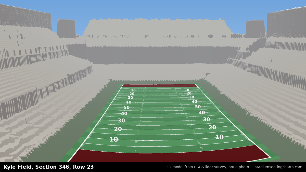 View from Kyle Field Section 346, Row 23, looking toward the field