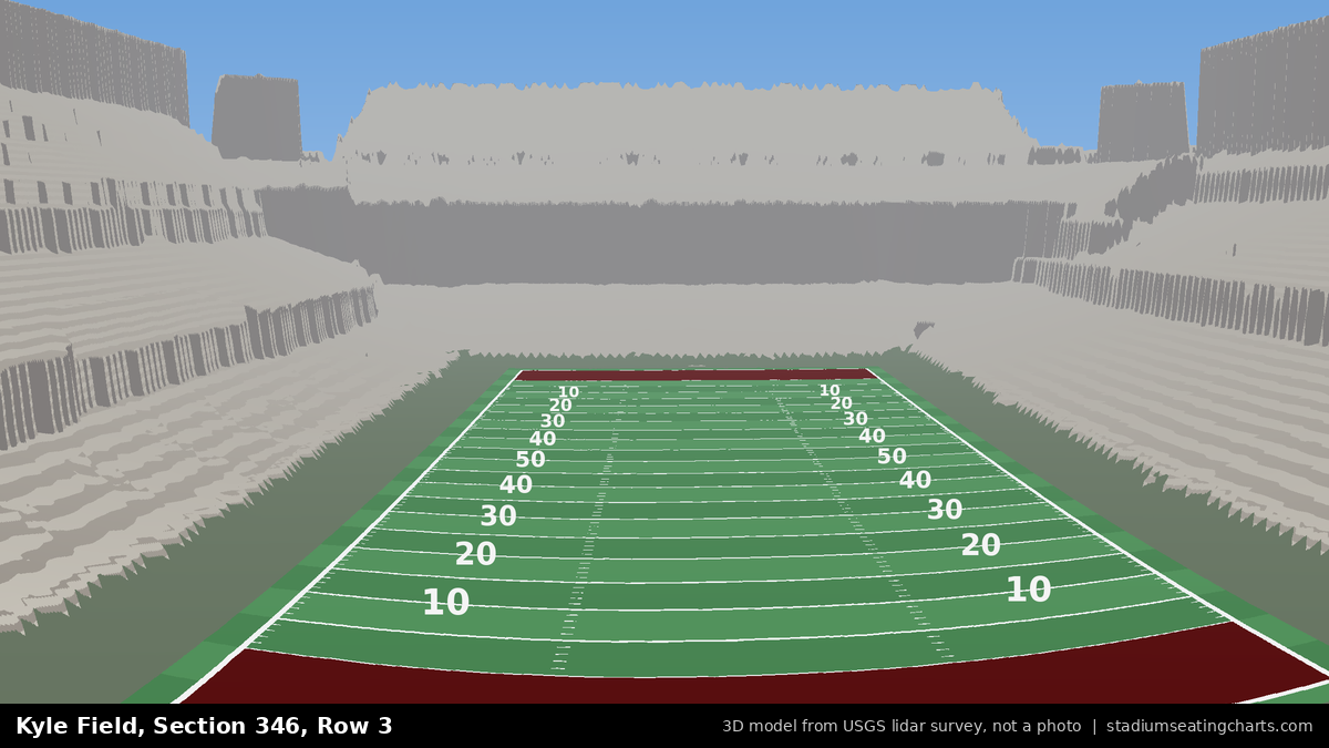 View from Kyle Field Section 346, Row 3, looking toward the field