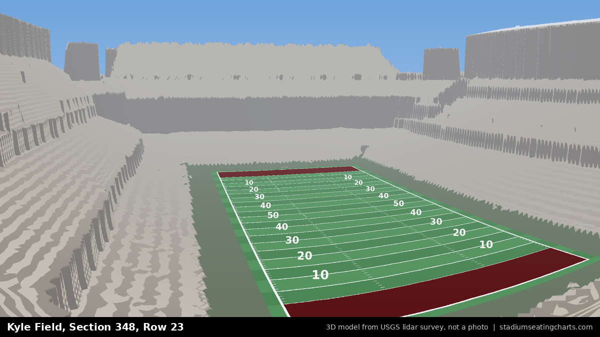 View from Kyle Field Section 348, Row 23, looking toward the field