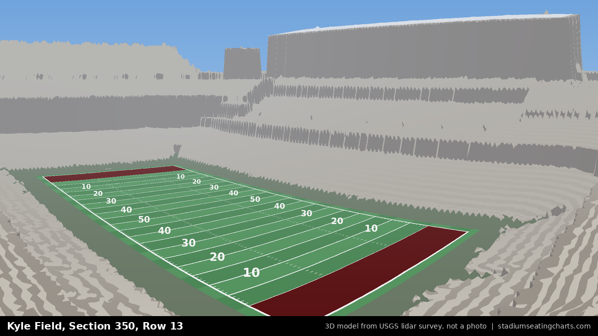 View from Kyle Field Section 350, Row 13, looking toward the field