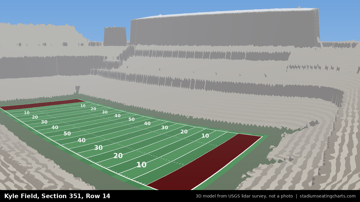 View from Kyle Field Section 351, Row 14, looking toward the field