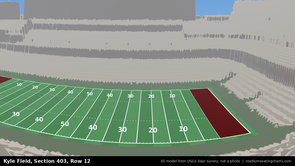 View from Kyle Field Section 403, Row 12, looking toward the field