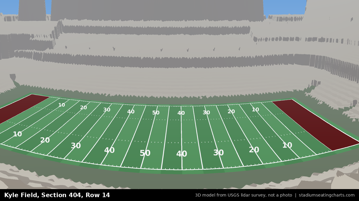 View from Kyle Field Section 404, Row 14, looking toward the field