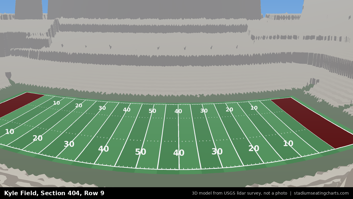 View from Kyle Field Section 404, Row 9, looking toward the field