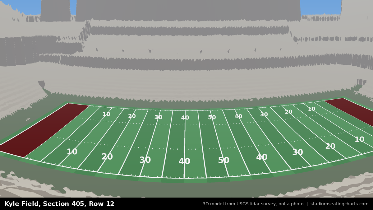 View from Kyle Field Section 405, Row 12, looking toward the field