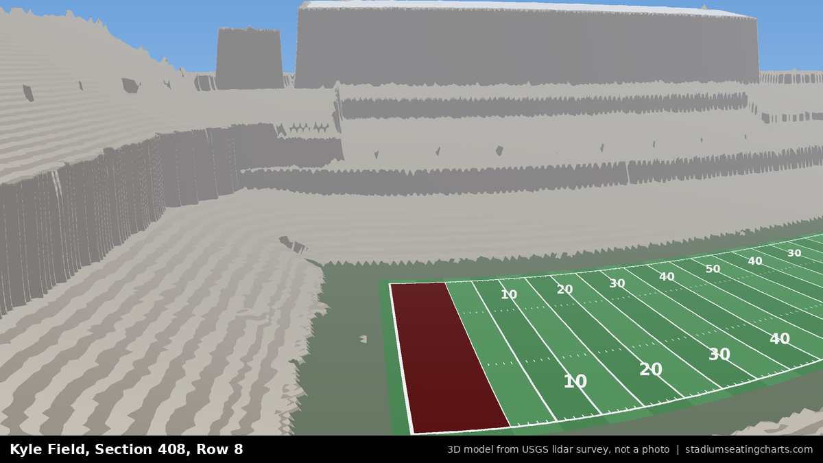 View from Kyle Field Section 408, Row 8, looking toward the field