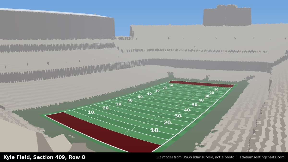 View from Kyle Field Section 409, Row 8, looking toward the field