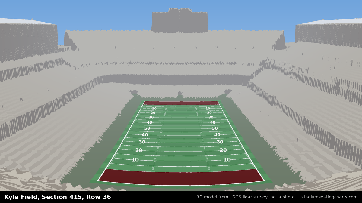 View from Kyle Field Section 415, Row 36, looking toward the field