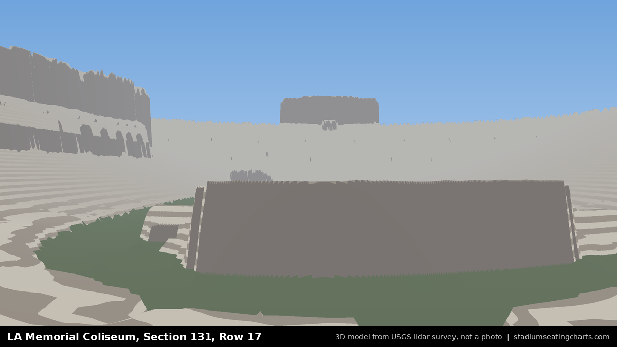 View from LA Memorial Coliseum Section 131, Row 17, looking toward the field