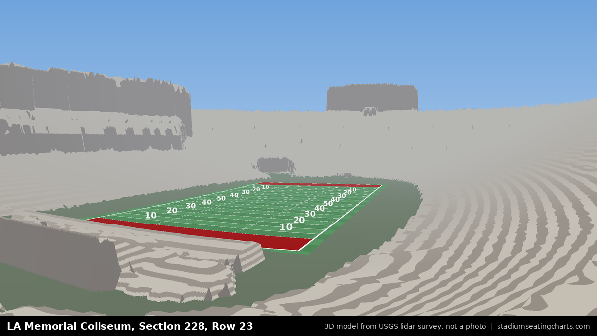 View from LA Memorial Coliseum Section 228, Row 23, looking toward the field