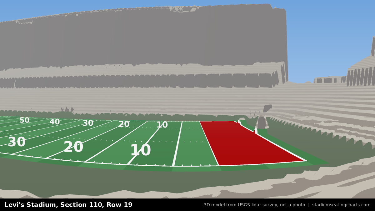 View from Levi's Stadium Section 110, Row 19, looking toward the field