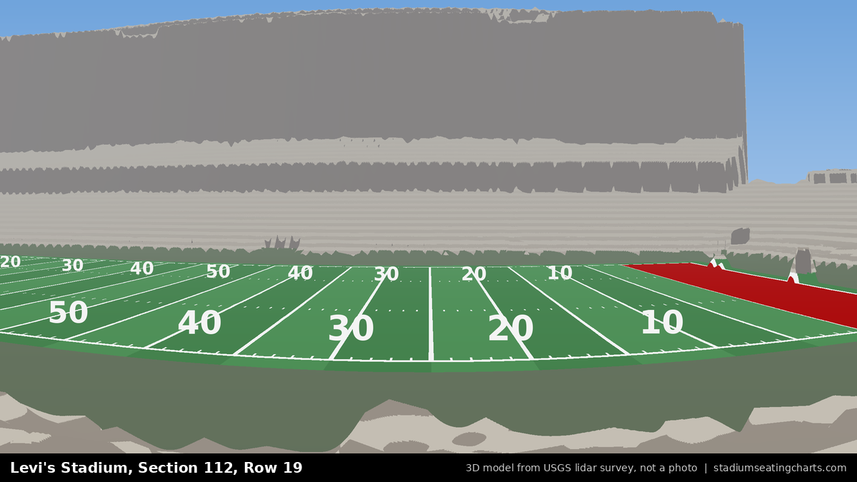 View from Levi's Stadium Section 112, Row 19, looking toward the field