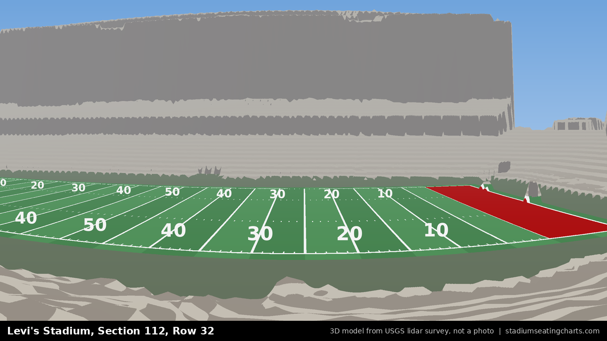 View from Levi's Stadium Section 112, Row 32, looking toward the field