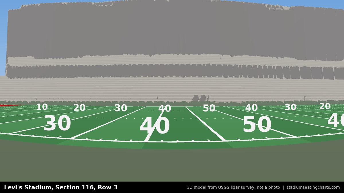 View from Levi's Stadium Section 116, Row 3, looking toward the field