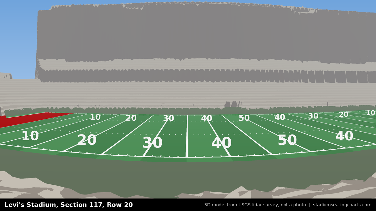 View from Levi's Stadium Section 117, Row 20, looking toward the field