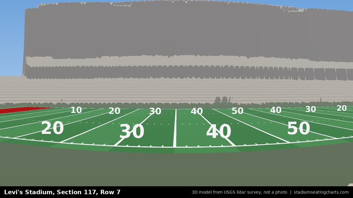 View from Levi's Stadium Section 117, Row 7, looking toward the field