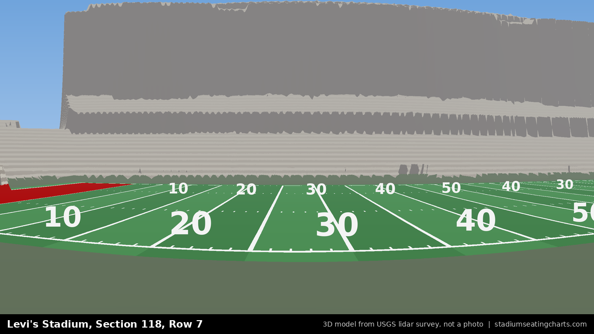 View from Levi's Stadium Section 118, Row 7, looking toward the field