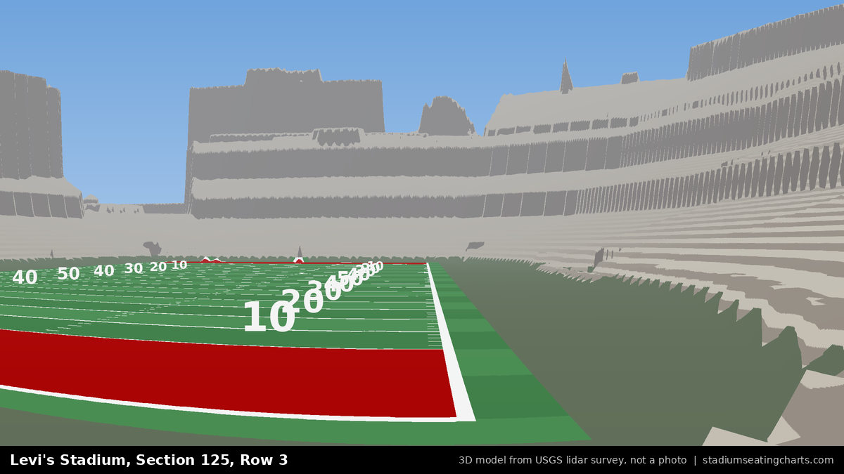 View from Levi's Stadium Section 125, Row 3, looking toward the field