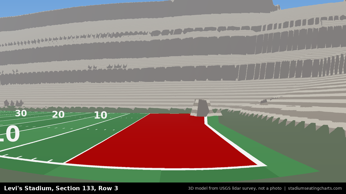 View from Levi's Stadium Section 133, Row 3, looking toward the field