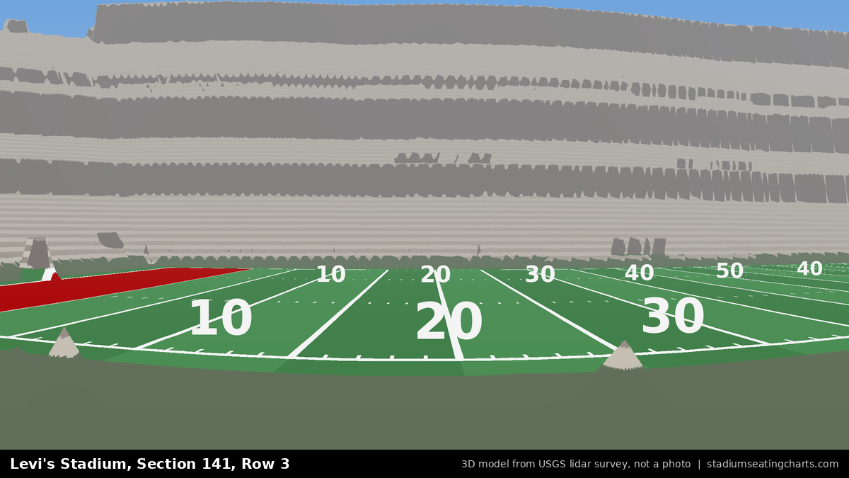 View from Levi's Stadium Section 141, Row 3, looking toward the field