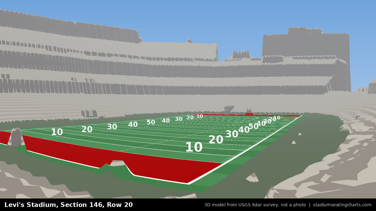 View from Levi's Stadium Section 146, Row 20, looking toward the field
