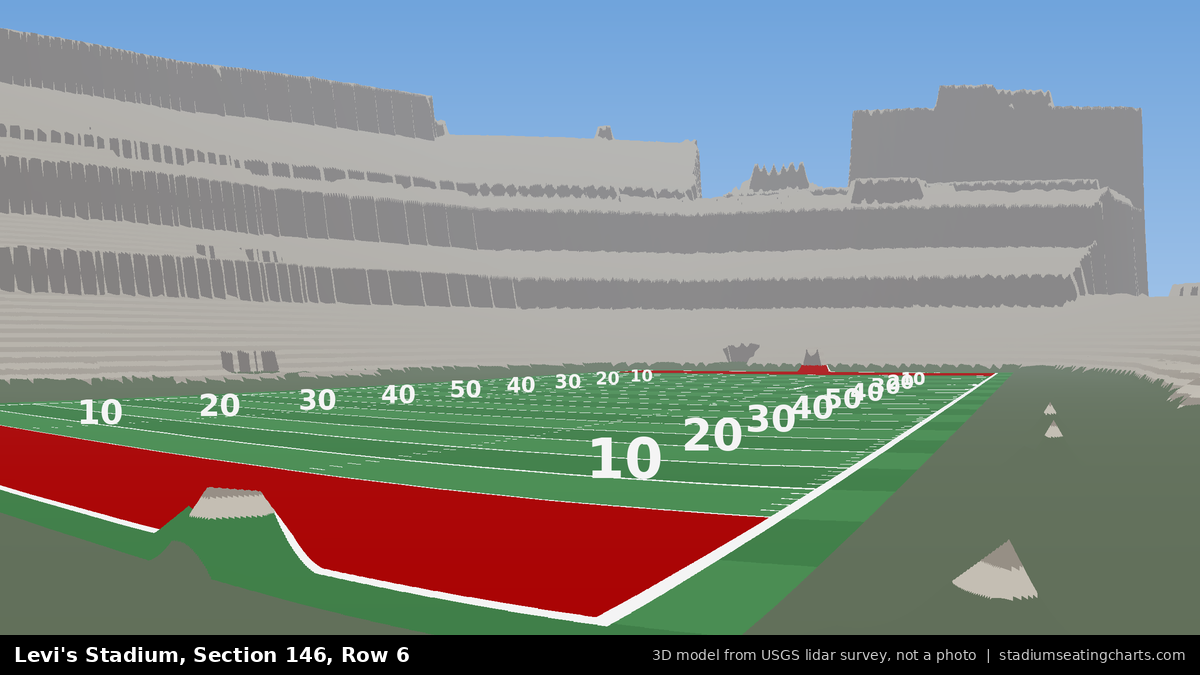 View from Levi's Stadium Section 146, Row 6, looking toward the field