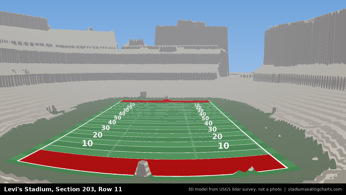 View from Levi's Stadium Section 203, Row 11, looking toward the field