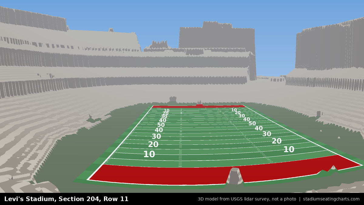 View from Levi's Stadium Section 204, Row 11, looking toward the field