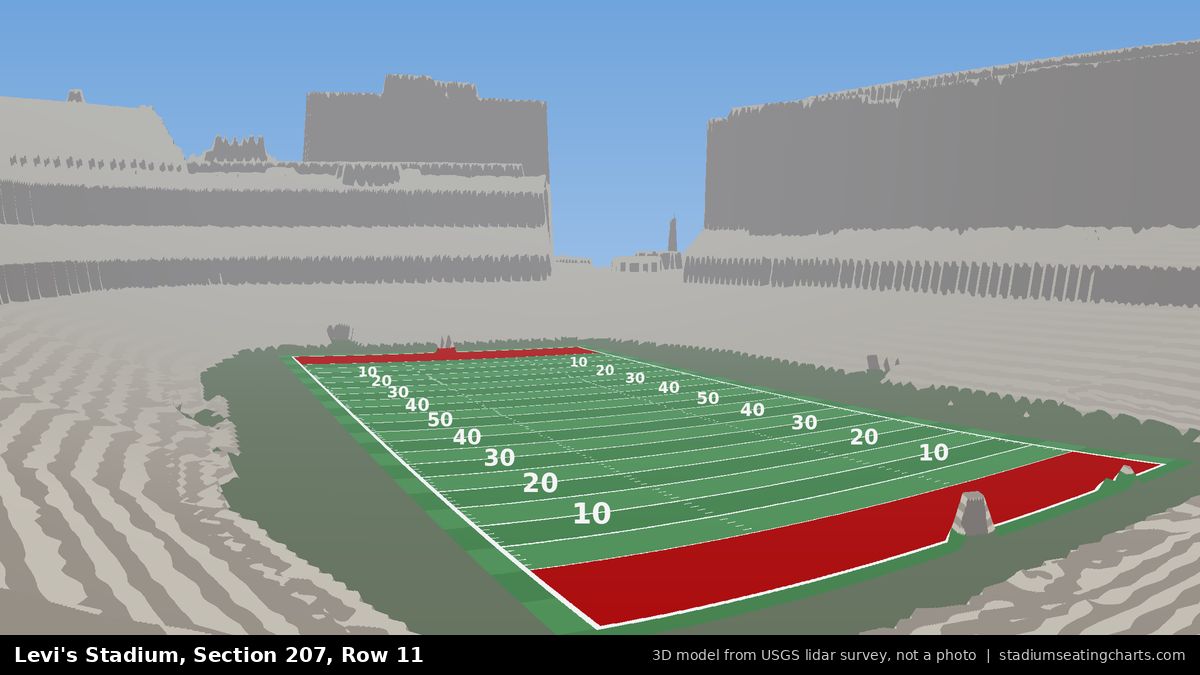 View from Levi's Stadium Section 207, Row 11, looking toward the field