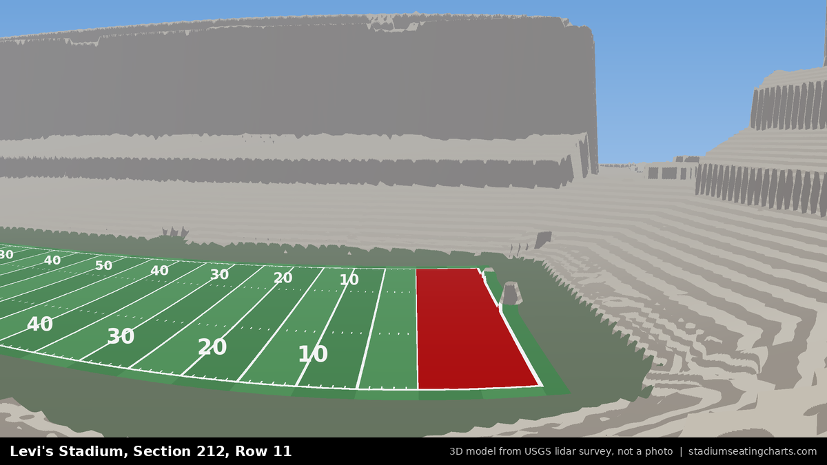 View from Levi's Stadium Section 212, Row 11, looking toward the field